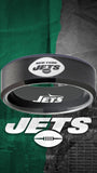 New York Jets Ring Matte Black Wedding Ring Sizes 6 - 13 #jets #nyjets