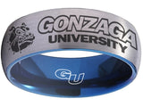 Gonzaga Bulldogs Ring Silver & Blue Wedding Ring Sizes 6 - 13 #gonzaga #bulldogs