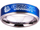 Gonzaga Bulldogs Ring Blue & Silver Wedding Ring Sizes 5 - 15 #gonzaga #bulldogs