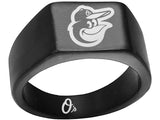 Baltimore Orioles Ring Orioles Black 10mm Titanium Ring #orioles Sizes 8 - 12