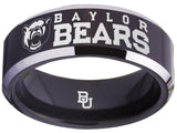 Baylor Bears Ring Black & Silver Wedding Band | Sizes 4-17 #bu #baylor #bears