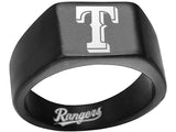 Texas Rangers Ring Black and Silver 10mm Ring | Sizes 8-12 #texasrangers #mlb