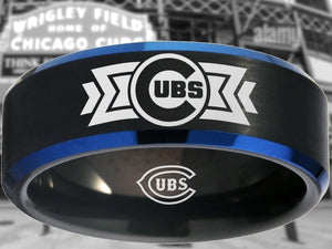 Chicago Cubs Ring Black & Blue Wedding Ring Sizes 6 - 13 #chicago #cubs