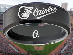 Baltimore Orioles Ring Orioles Black Wedding Ring #orioles Sizes 6 - 13