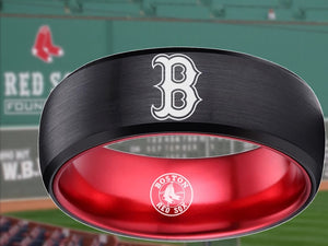 Boston Red Sox Ring Red Sox Wedding Ring Black & Red Sizes 6 - 13