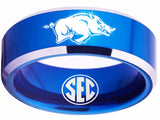 Arkansas Razorbacks Ring Blue Ring Tungsten Ring #arkansas #razorbacks