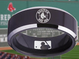 Boston Red Sox Ring Red Sox Wedding Ring Black & Silver Size 4 - 17