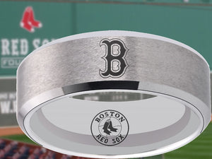 Boston Red Sox Wedding Ring Red Sox Ring Silver Sizes 6 - 13 #boston #redsox