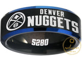 Denver Nuggets Ring: Black & Blue Wedding Band | Sizes 6-13 | #Denver #Nuggets #5280