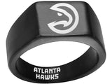 Atlanta Hawks Ring Black Titanium Ring Sizes 8-12 #atlanta #hawks