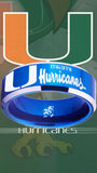 Miami Hurricanes Ring Blue & Silver Wedding Band | Sizes 4-17 #U #miami #hurricanes