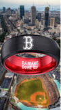 Boston Red Sox Ring Black & Red Wedding Ring Damage Done Sizes 6 - 13