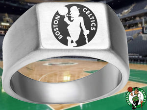 Boston Celtics Ring Silver 10mm Ring Sizes 8-12 #boston #celtics #nba