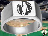 Boston Celtics Ring Silver 10mm Ring Sizes 8-12 #boston #celtics #nba