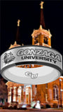 Gonzaga Bulldogs Ring Silver & Black Wedding Ring Sizes 6 - 13 #gonzaga #bulldogs