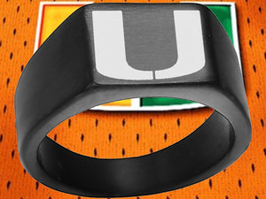 Miami Hurricanes Ring Black 10mm Band | Sizes 8-12 #miami #hurricanes #TheU