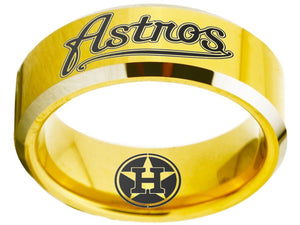 Houston Astros Ring Gold Ring 8mm Tungsten Ring #mlb #astros