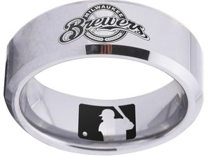 Milwaukee Brewers Ring Silver ring 8mm Tungsten Ring #mlb #brewers