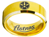 Houston Astros Ring Gold Ring 8mm Tungsten Ring #mlb #astros