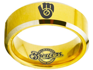 Milwaukee Brewers Ring Gold Ring 8mm Tungsten Ring #mlb #brewers