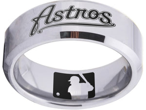 Houston Astros Ring Silver Ring 8mm Tungsten Ring #mlb #astros