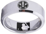 Houston Astros Ring Silver Ring 8mm Tungsten Ring #mlb #astros