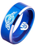 Milwaukee Brewers Ring blue ring 8mm Tungsten Ring #mlb #brewers