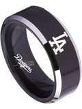 LA Dodgers Ring | Black & Silver Wedding Band | Sizes 4-17 #dodgers