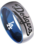 LA Dodgers Ring | Silver & Blue Wedding Ring | Sizes 6-13 #dodgers