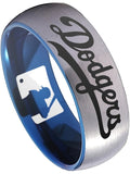 LA Dodgers Ring | Silver & Blue Wedding Band | Sizes 6-13 #dodgers