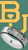 Baylor Bears Ring Silver & Black Wedding Band | Sizes 6-13 #bu #baylor #bears