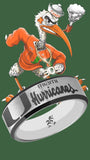 Miami Hurricanes Ring Silver & Black Wedding Band | Sizes 6-13 #miami #hurricanes #TheU