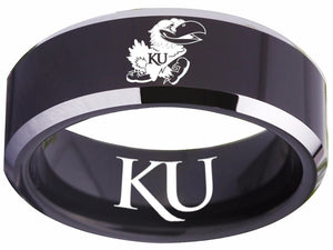 Kansas Jayhawks Ring Black Logo Ring Sizes 4 - 17 #jayhawks