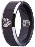 Chicago Bears Ring Black 8mm Tungsten Ring Sizes 4 - 17 #chicago #bears