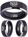 Wisconsin Badgers Ring Black Ring Tungsten NCAA #badgers