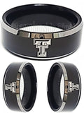 Texas Tech Red Raiders Ring Wedding Band 8mm Black Tungsten Wedding Ring 4 - 17