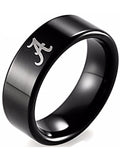 Alabama Crimson Tide Ring Wedding Ring 8mm Black Tungsten Wedding Band Sz 6 - 13